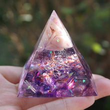 Load image into Gallery viewer, Pink Opal Amethyst Tree Of Life Pyramid
