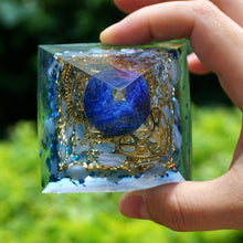 Load image into Gallery viewer, Lapis Lazuli Sphere Blue Chalcedony Gear Pyramid
