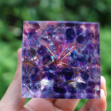 Load image into Gallery viewer, Kyanite Amethyst Tree Of Life Pyramid
