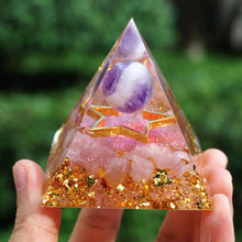 Load image into Gallery viewer, Amethyst Sphere Star Rose Quartz Pyramid
