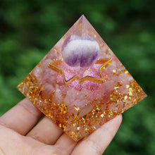 Load image into Gallery viewer, Amethyst Sphere Star Rose Quartz Pyramid
