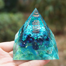 Load image into Gallery viewer, Clear Quartz Copper Coil Amethyst Turquoise Pyramid
