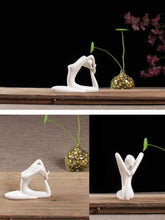 Load image into Gallery viewer, White Ceramic Yoga Figurines
