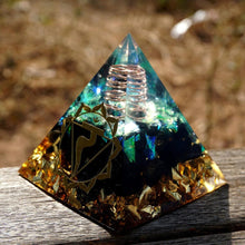 Load image into Gallery viewer, Clear Quartz Obsidian Pyramid
