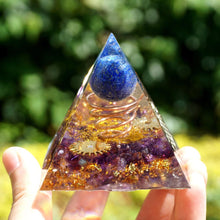 Load image into Gallery viewer, Lapis Lazuli Sphere Amethyst Pyramid
