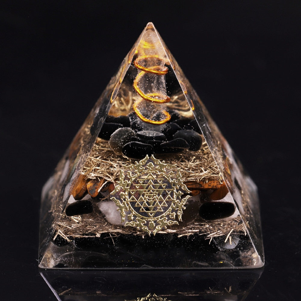 Obsidian Tiger Eye Pyramid