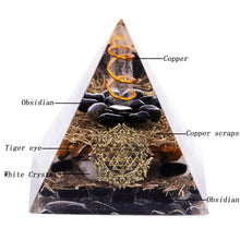 Load image into Gallery viewer, Obsidian Tiger Eye Pyramid
