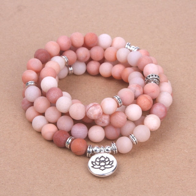 Frosted Pink Aventurine Mala