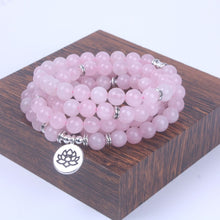 Load image into Gallery viewer, Pink Jade Mala Bracelet
