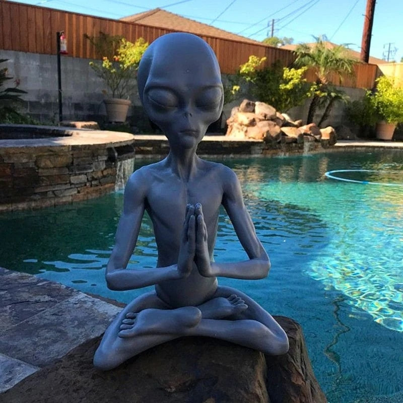 Meditating Alien Statue