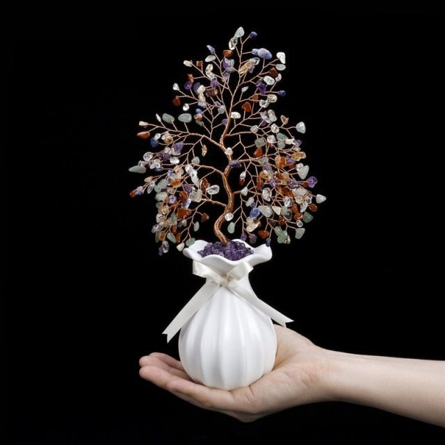 Crystal Tree Ceramic Vase