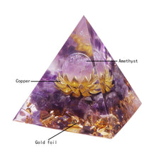 Load image into Gallery viewer, Amethyst Sphere Lotus Pyramid

