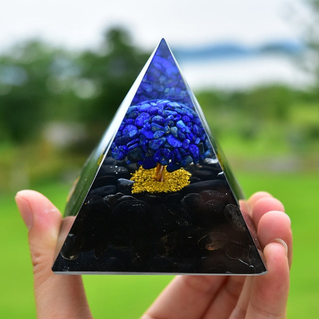 Lapis Lazuli Obsidian Tree Of Life Pyramid