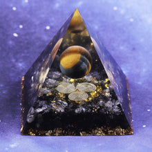 Charger l&#39;image dans la galerie, Tiger Eye Sphere Spiral Obsidian Pyramid
