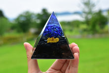 Load image into Gallery viewer, Lapis Lazuli Obsidian Tree Of Life Pyramid
